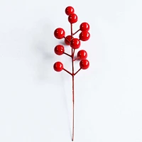 Shop Trendy Tree's 15cm artificial red berry stems. High-gloss, durable plastic picks perfect for Christmas wreaths, tree decor, and DIY holiday crafts. BSCI certified.